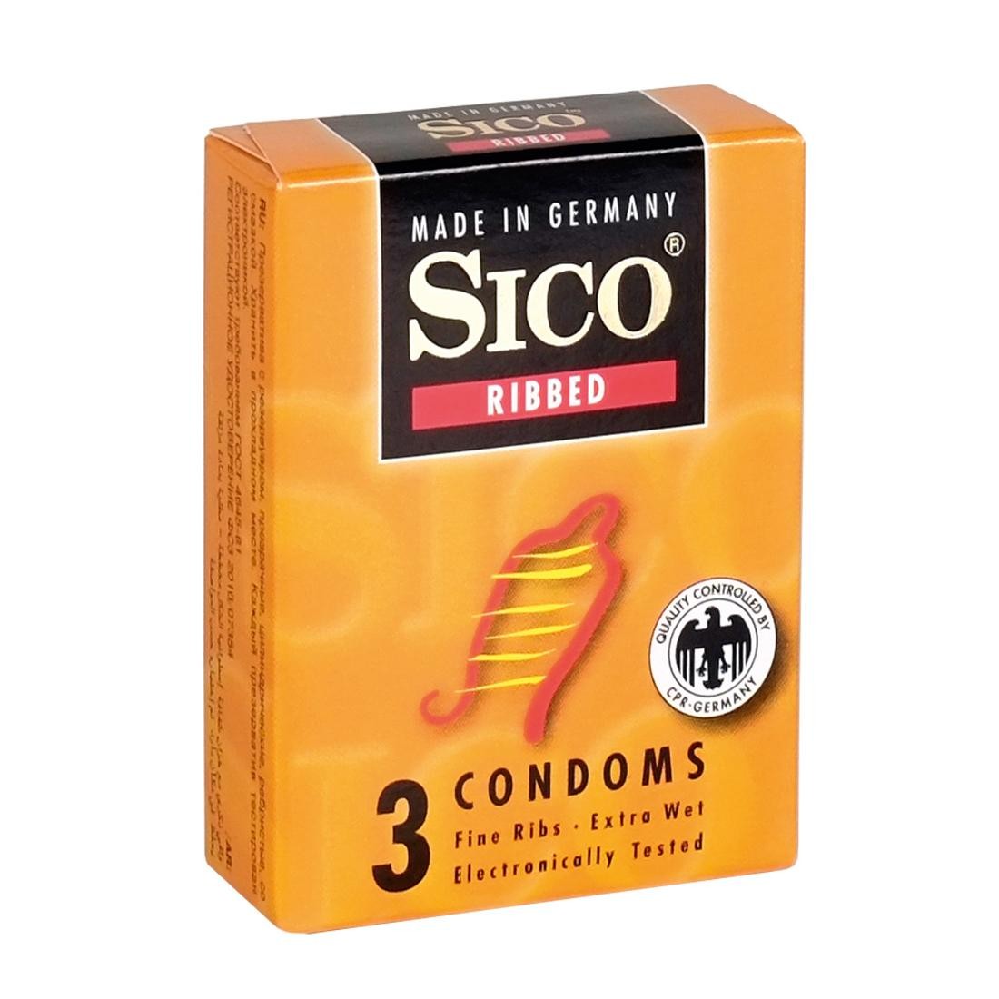  SICO  Ribbed  3er  -  Kondome 