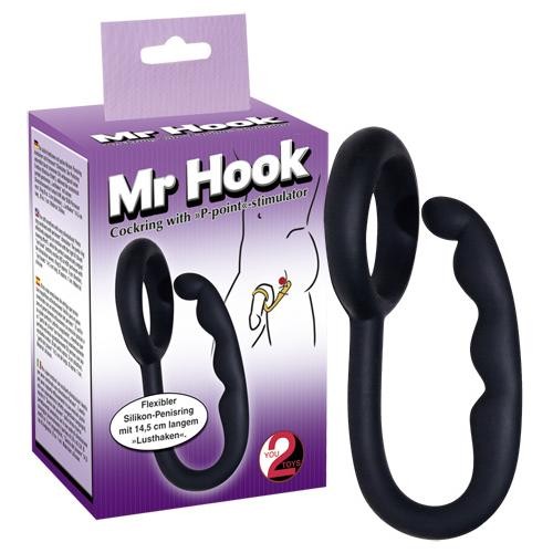  You2Toys  -  Mr.  Hook  Cockring  -  Penisring  mit  Perineum-Stimulator  -  schwarz 