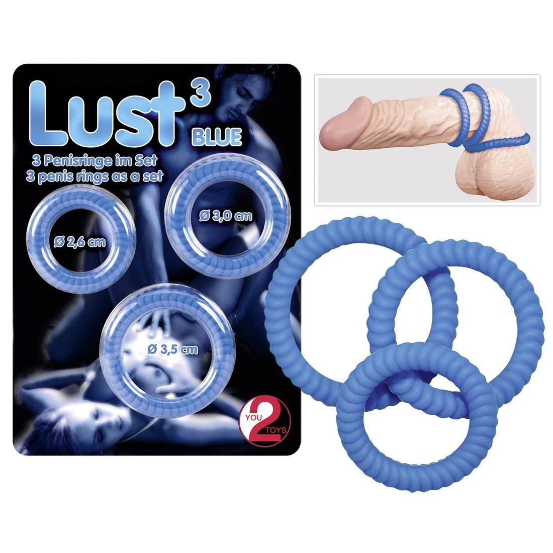  You2Toys  -  Lust  3  Penisringe  -  Blue 