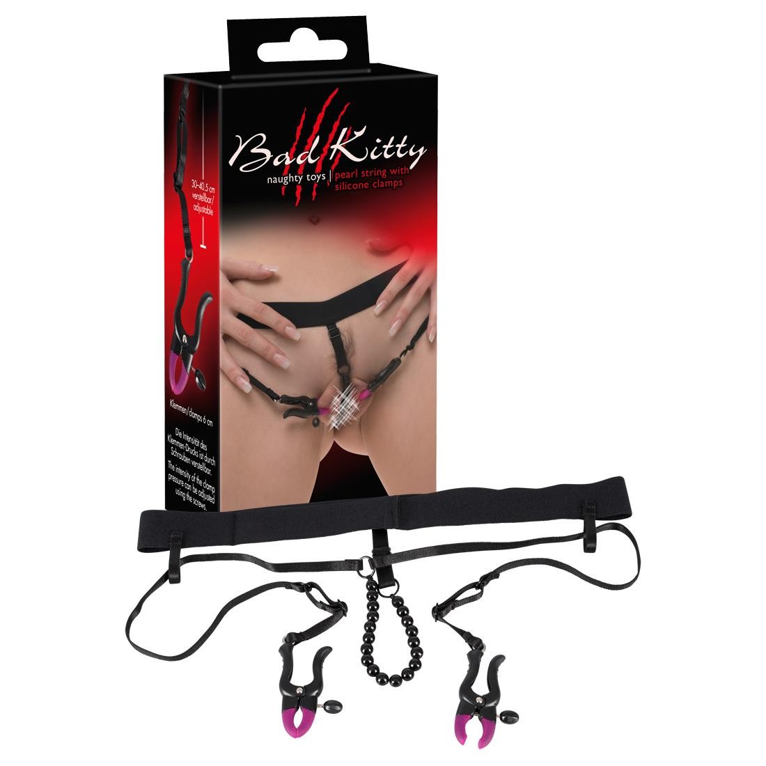  Bad  Kitty  -  BK  pearl  string&silicone  clamp  -  Slip  mit  Klammer 