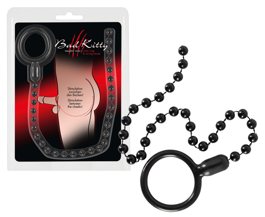  Bad  Kitty  -  BK  cock  ring  &  string  beads  -  Penisring 