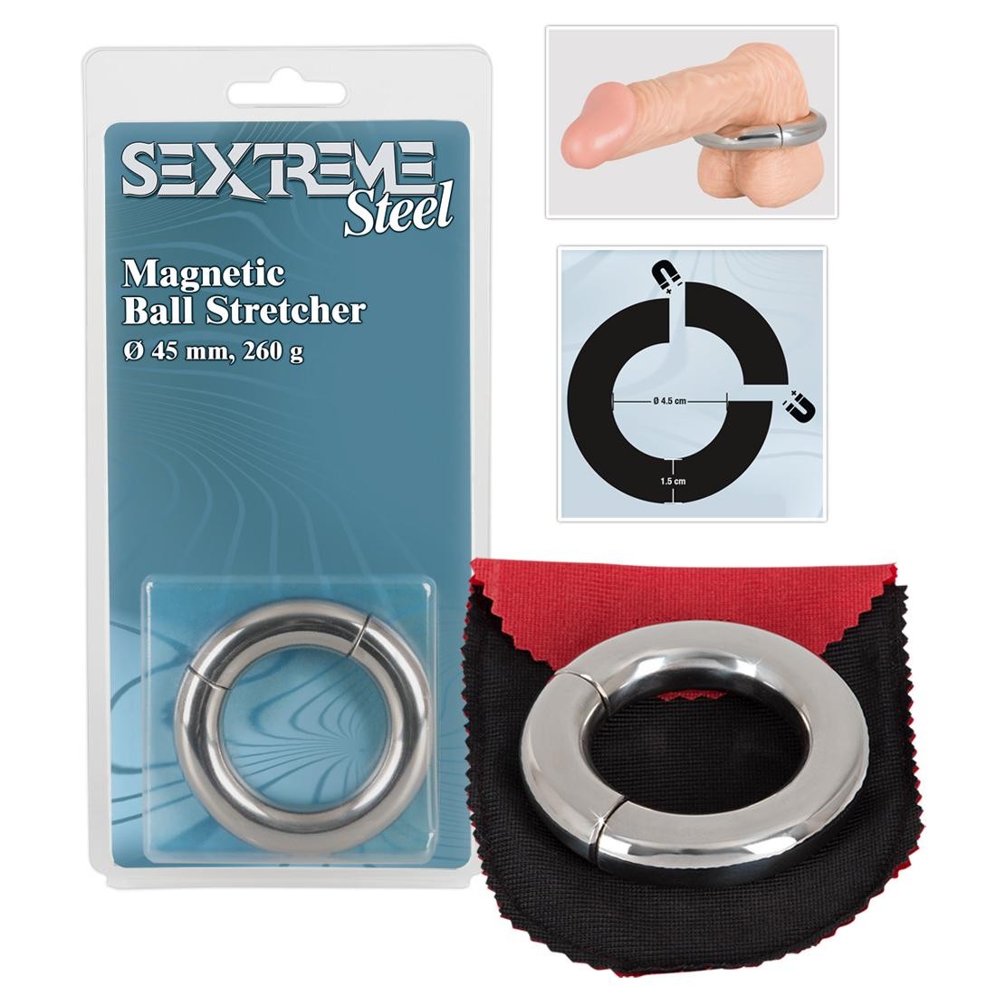  Sextreme  -  Magnetic  Ballstretcher  45  mm  -  Hodenring 