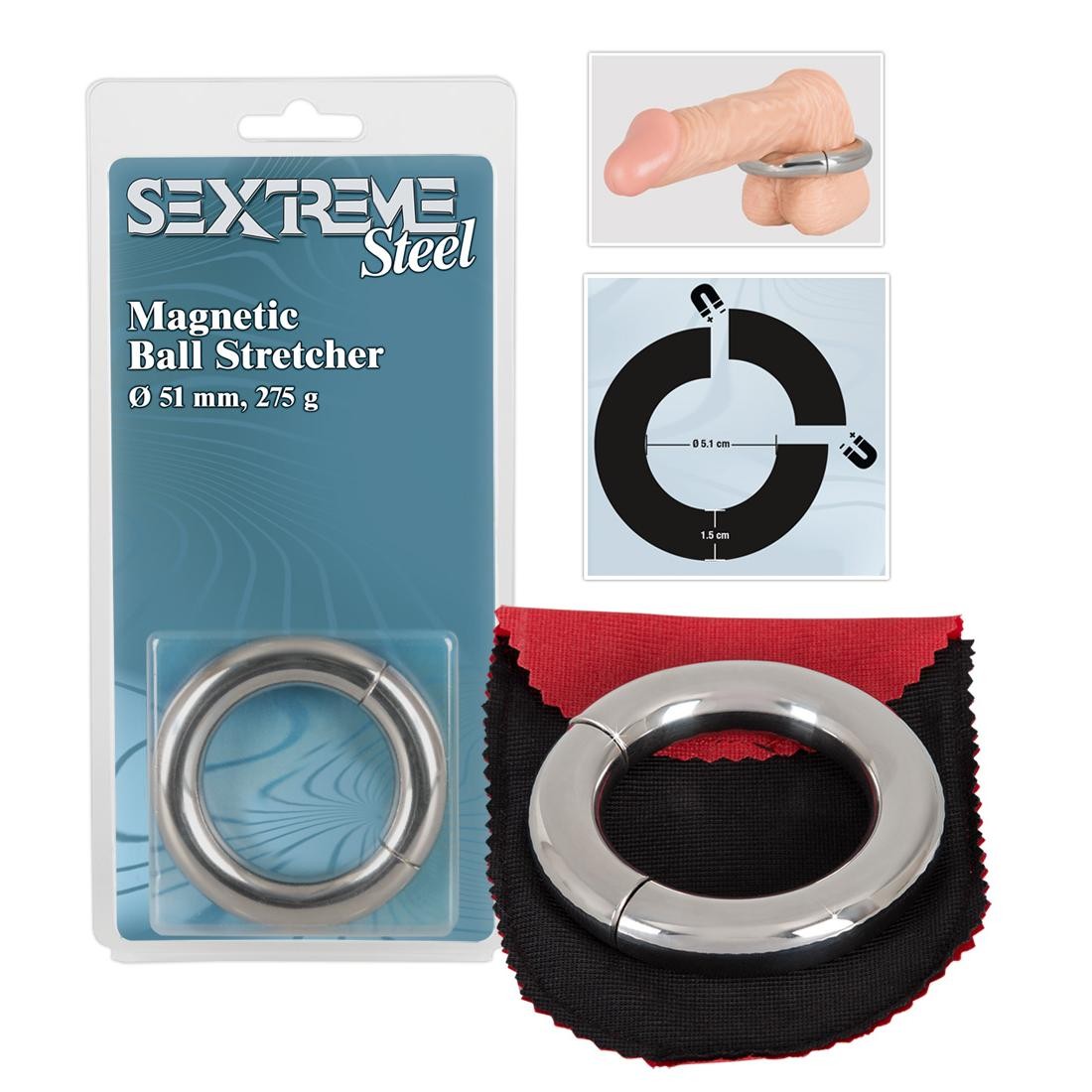 Sextreme  -  Magnetic  Ballstretcher  51  mm  -  Hodenring 
