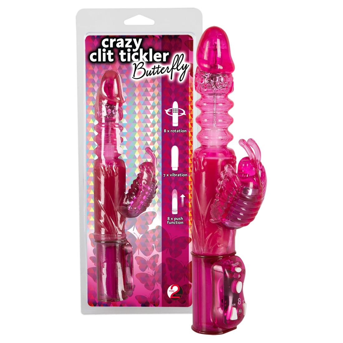  You2Toys  -  Crazy  clit  tickler  butterfly  -  Perlenvibrator  mit  Klitorisreizer 