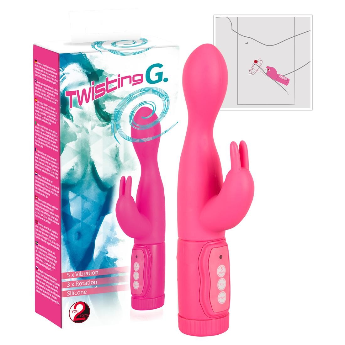  You2Toys  -  Twisting  G.  -  Vibrator  mit  Klitorisreizer  und  Rotation 