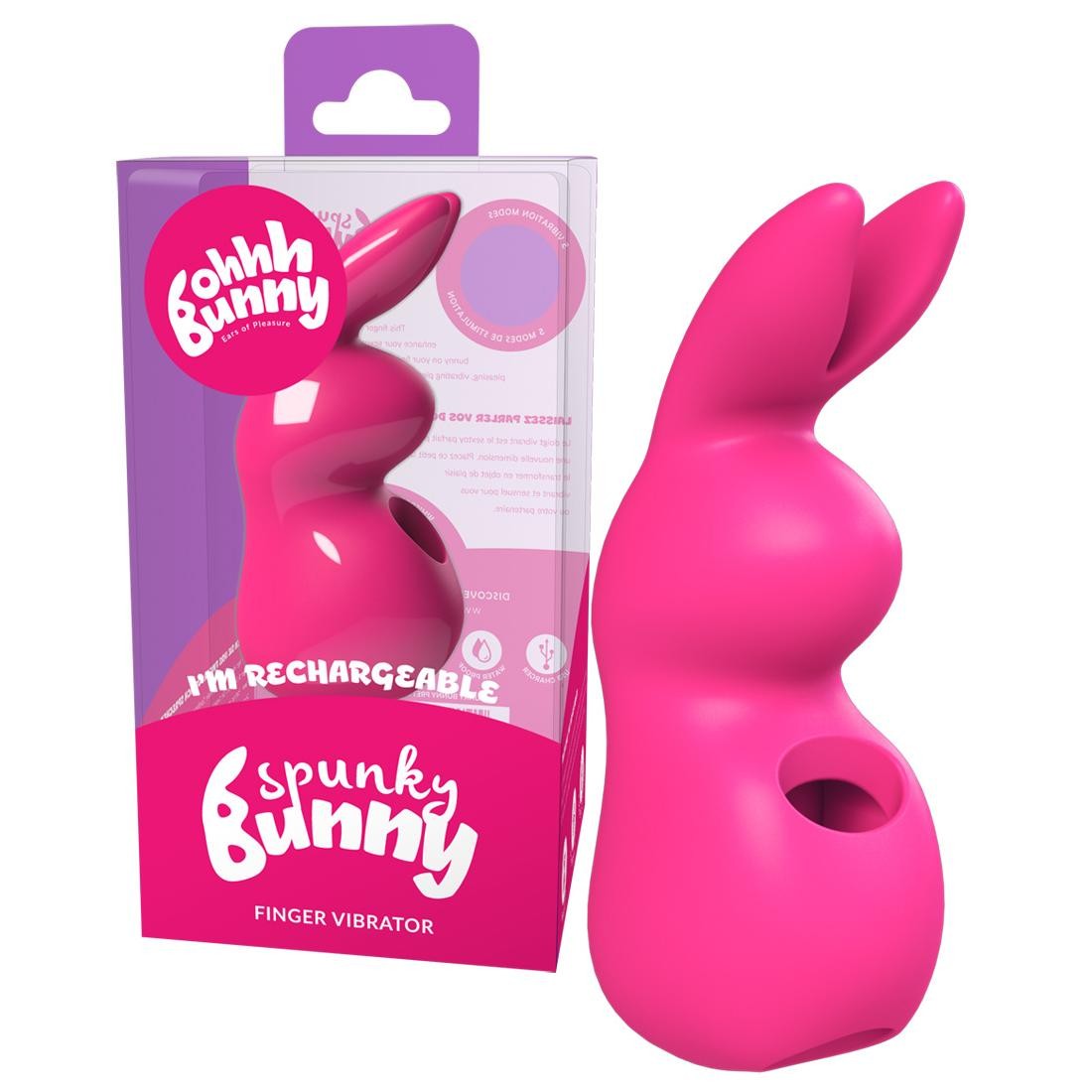 Ohhh  Bunny  -  Spunky  Bunny  Fingervibe  Pink  -  Fingervibrator 