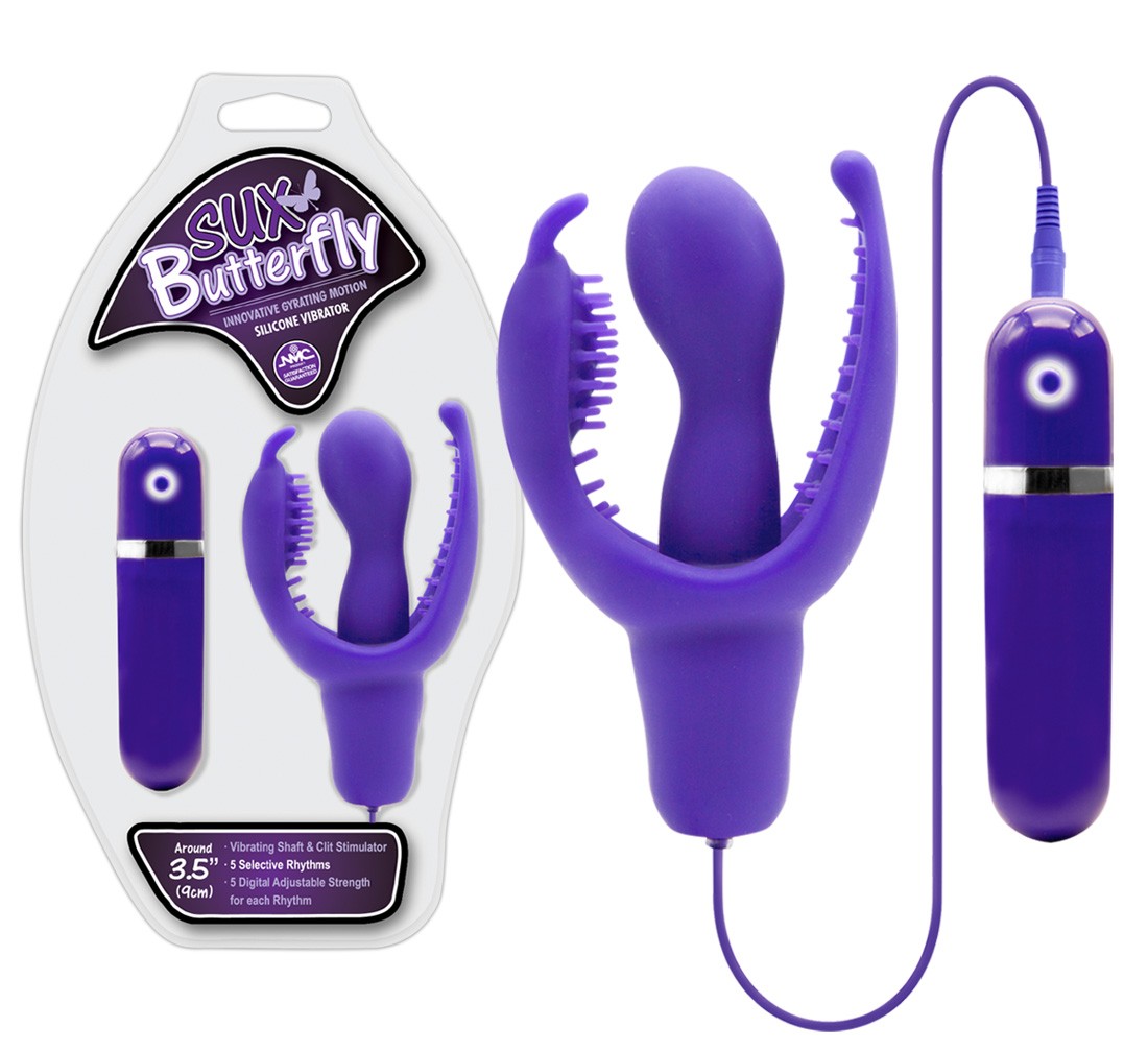  NMC  -  Sux  Butterfly  Purple  -  Vibrator  mit  Klitoris-  und  Anusreizer 