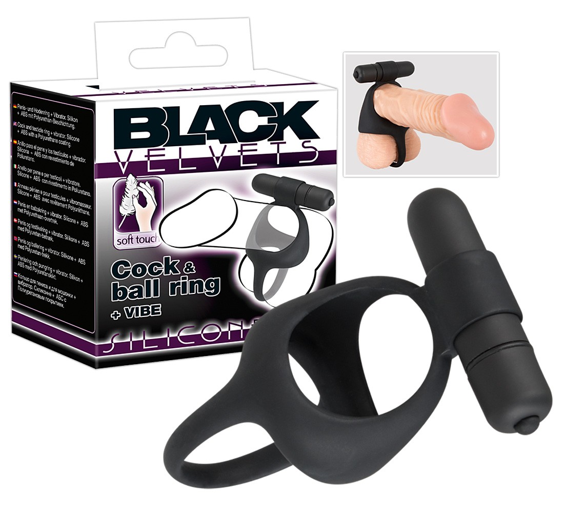  Black  Velvets  -  Cock  &  Ball  Ring  -  vibrierender  Penis-  und  Hodenring 