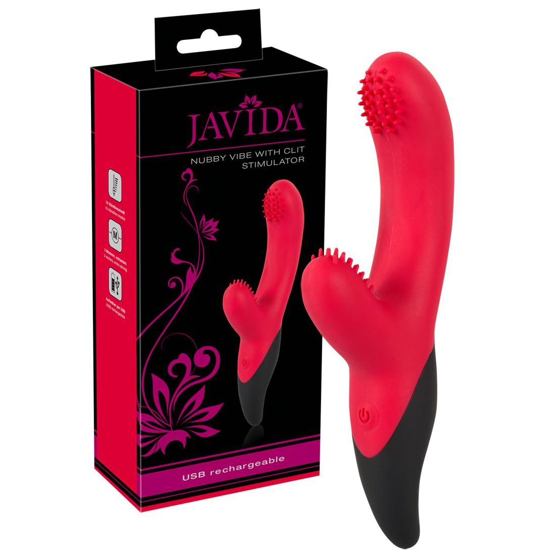  JAVIDA  -  Javida  Nubby  Vibe  rechargeable  -  Vibrator  mit  Klitorisreizer 