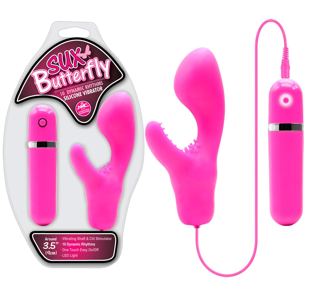  NMC  -  Sux  Butterfly  Pink  -  Vibrator  mit  Klitorisreizer 
