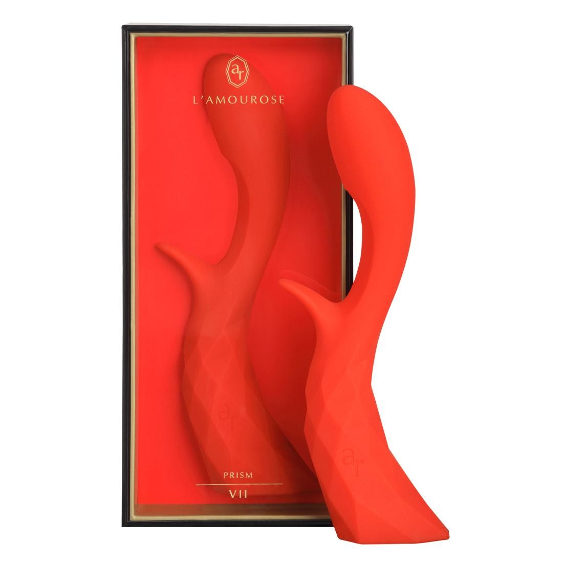  L´AMOUROSE  -  PRISM  VII  Sunset  Red  -  Vibrator  mit  Klitorisreizer 