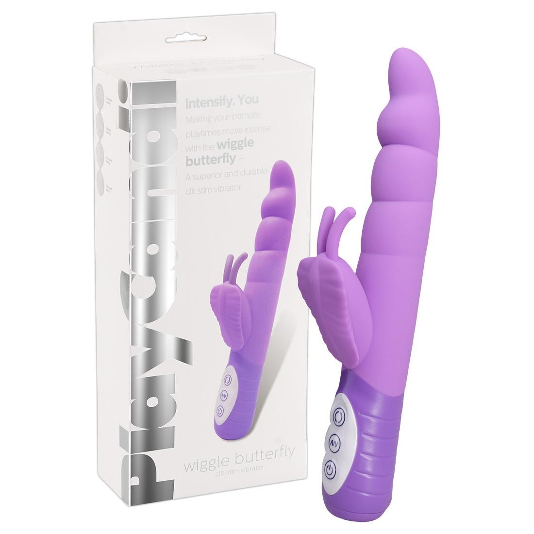  PlayCandi  -  Wiggle  Butterfly  Purple  -  Vibrator  mit  Klitorisreizer 