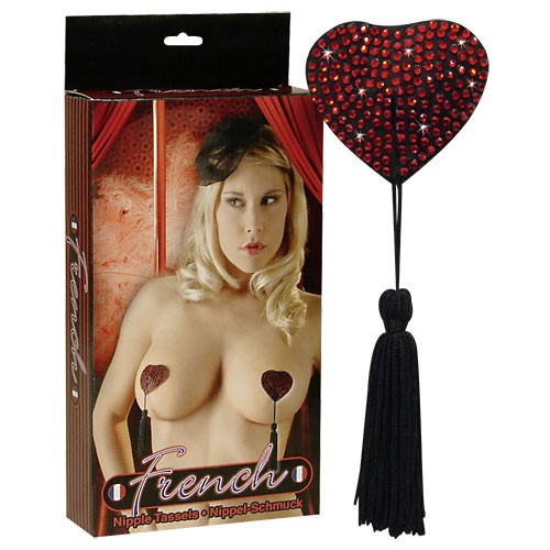 French  Tassels  rot-schwarz  Herz