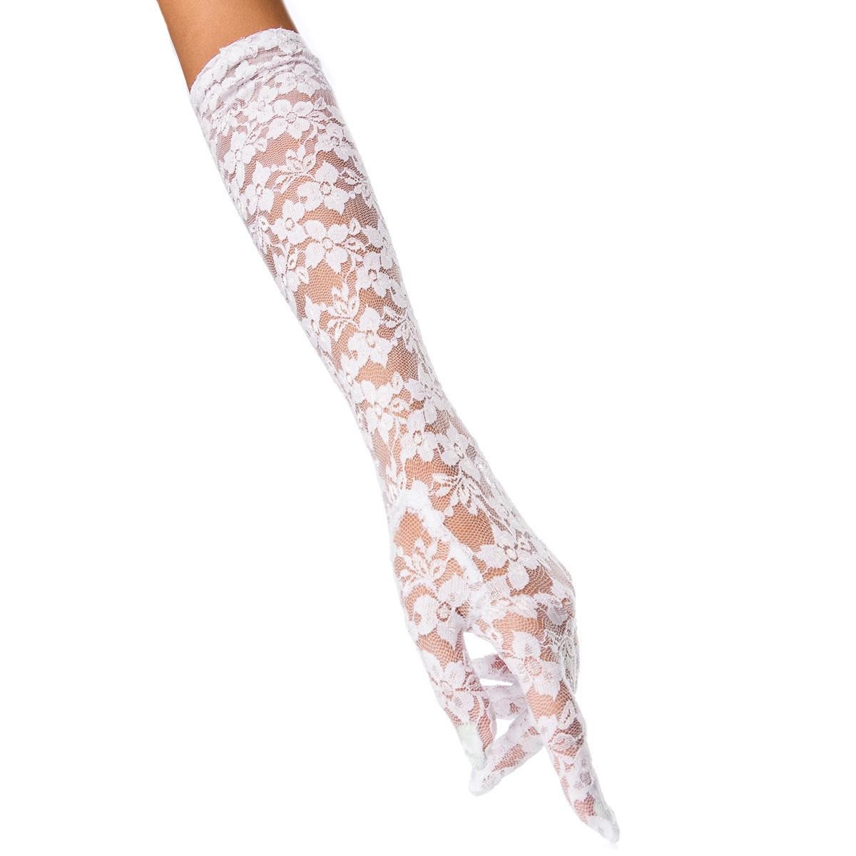  Beautys  Love  -  Spitzen-Handschuhe  lang  -  weiß 