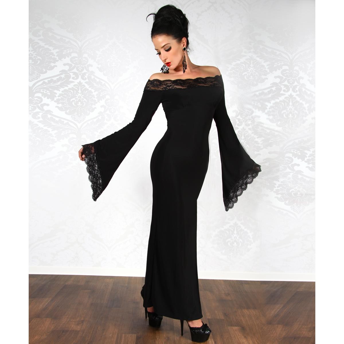  Somnia  Luna  -  Langes  Kleid  Gothic-Style  -  schwarz 
