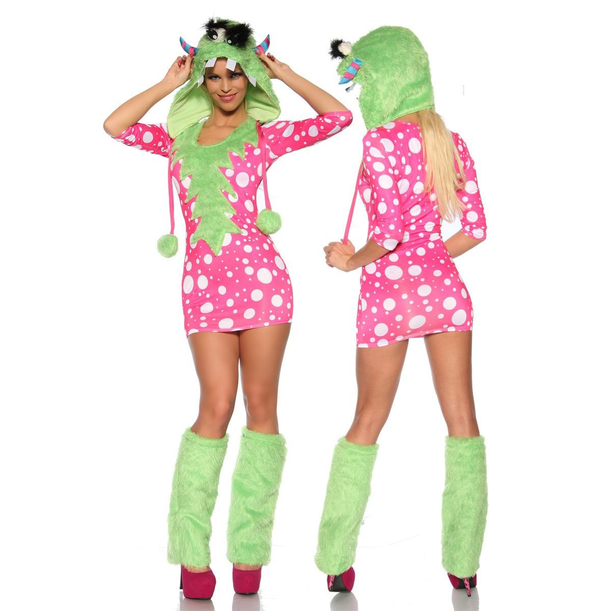  Sexy  Monster  Kostüm  -  grün/pink 
