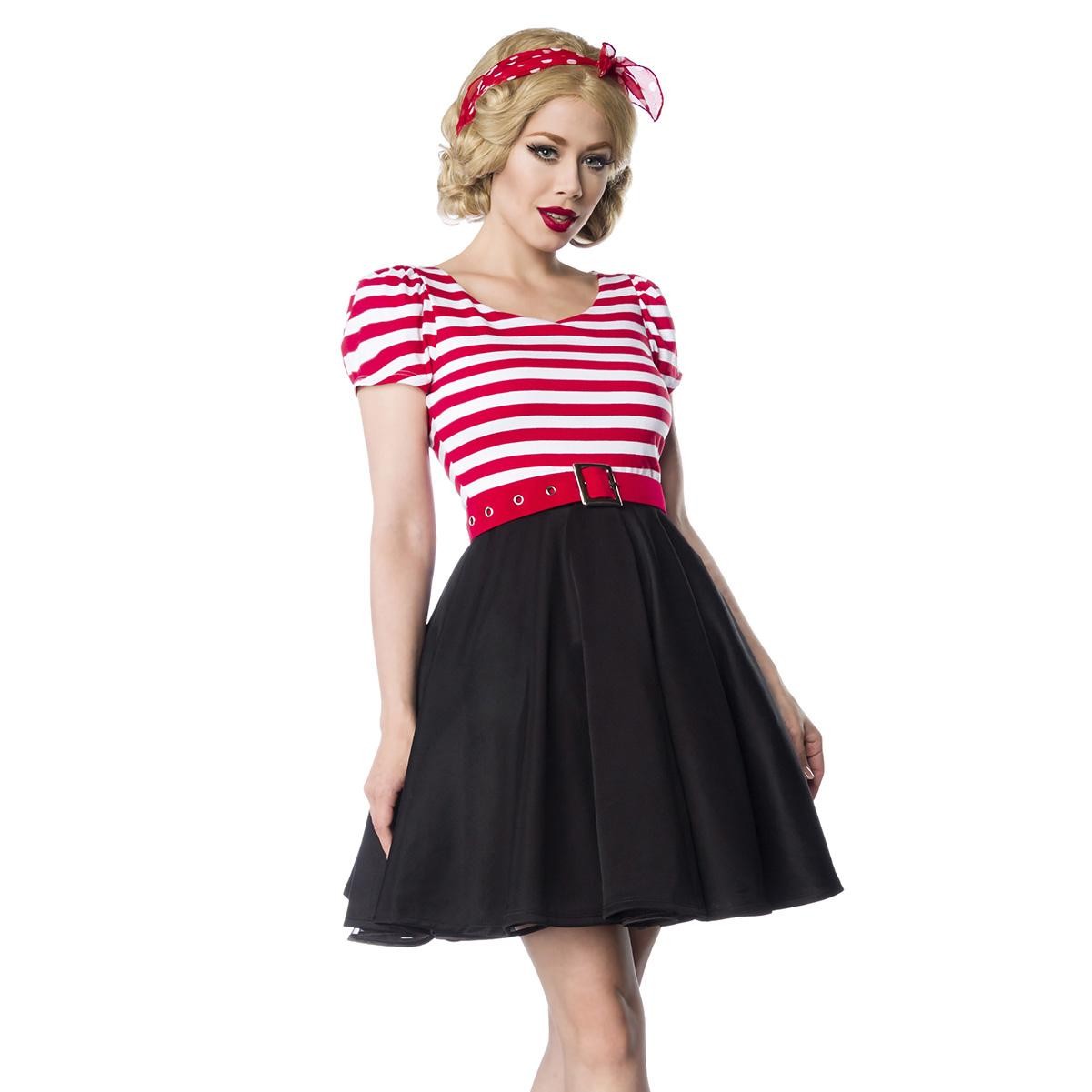  Belsira  -  Jersey  Kleid  -  schwarz/weiß/rot 