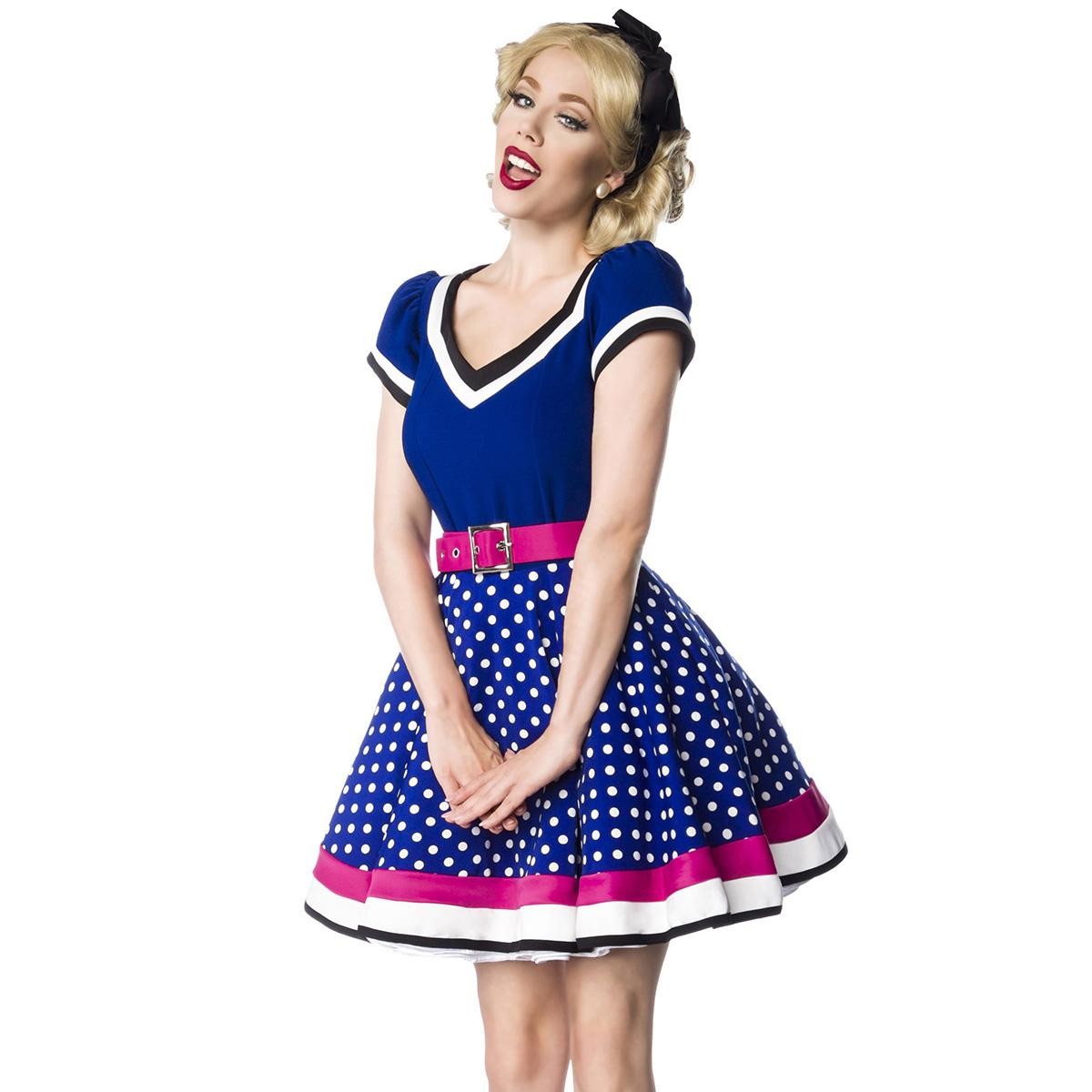  Belsira  -  Kleid  mit  Gürtel  -  blau/rosa/weiß 