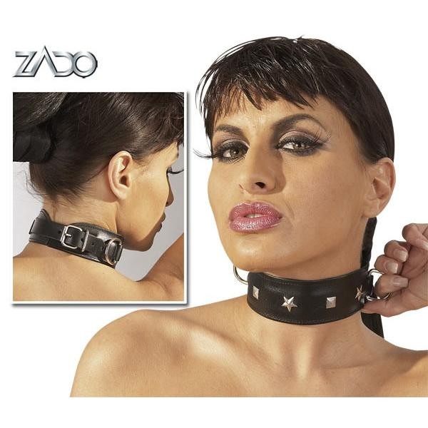  ZADO  -  Leder  Halsband  -  schwarz 