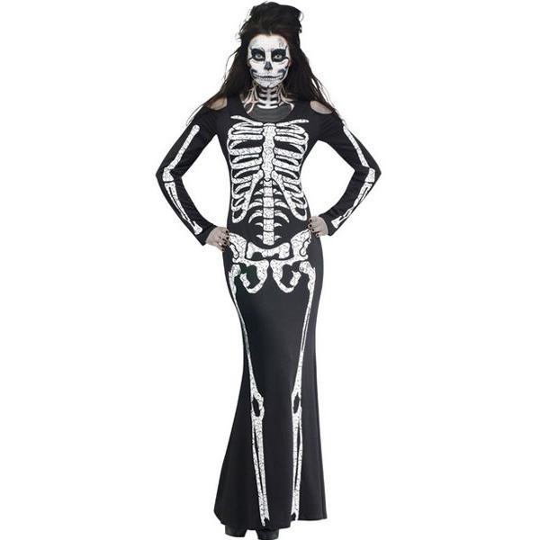  Skeleton  Lady  Skelett  Kleid  Erwachsene  Halloween-Kostüm 